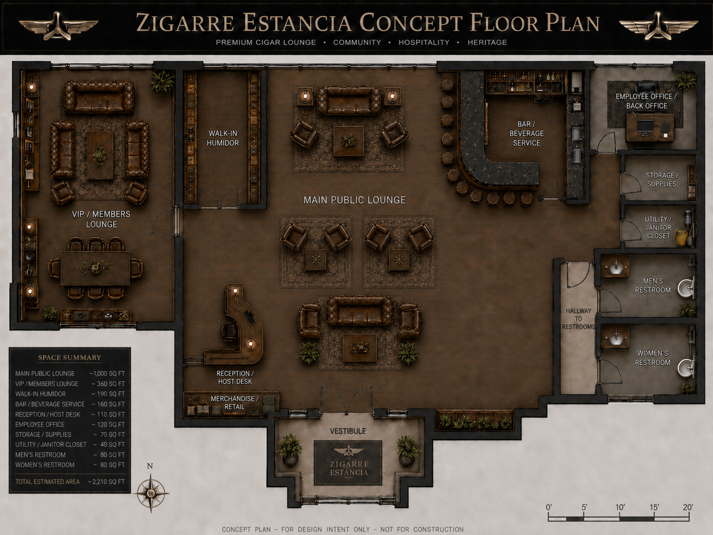 Zigarre Estancia concept layout rendering